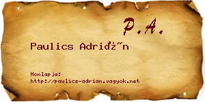 Paulics Adrián névjegykártya