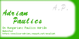 adrian paulics business card