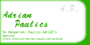 adrian paulics business card